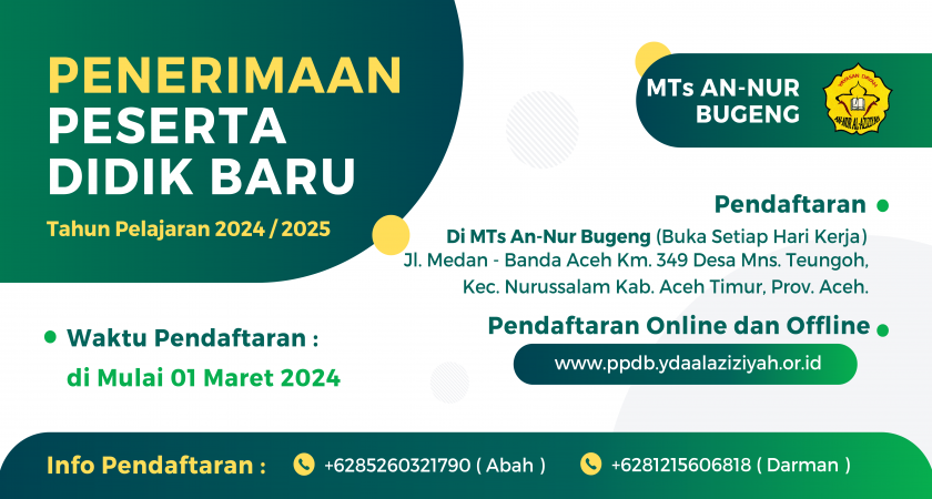 Terima Siswa Baru, Yayasan Dayah An-Nur Al-Aziziyah Tahun Pelajaran 2024/2025