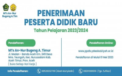 Terima Siswa Baru, Yayasan Dayah An-Nur Al-Aziziyah